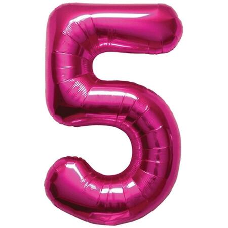 LOFTUS INTERNATIONAL 34 in. Number 5 Magenta Balloon KV-00139